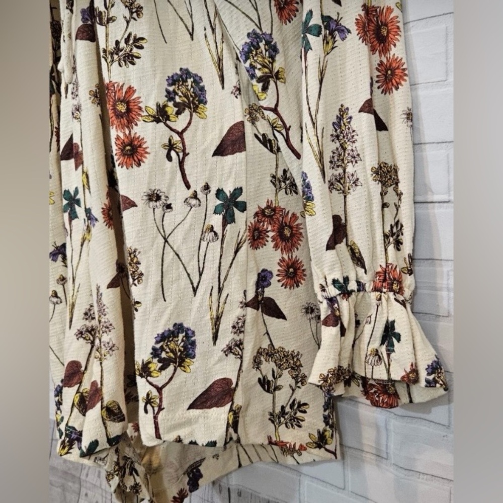Anthropologie Cream Print Jumper, roomy small - Picture 5 of 9